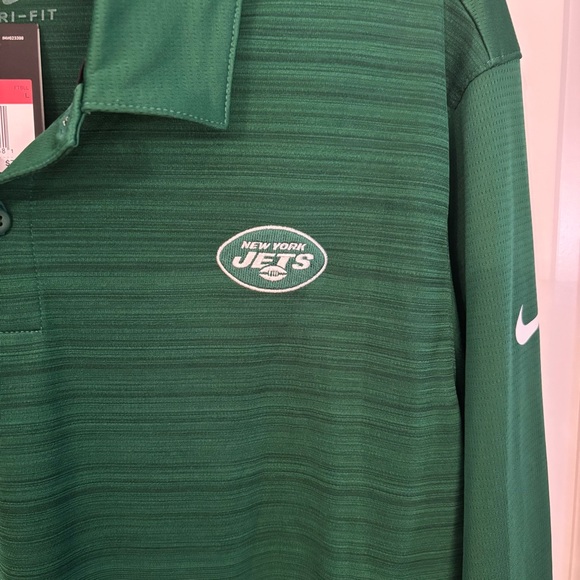 Men’s Nike Dri-Fit New York Jets Long Sleeved Polo - Picture 2 of 8